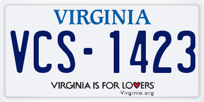 VA license plate VCS1423
