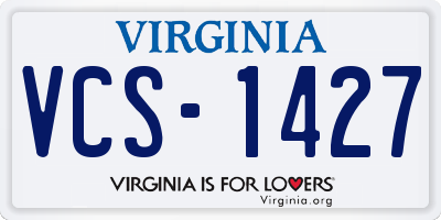 VA license plate VCS1427