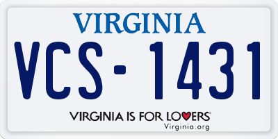 VA license plate VCS1431