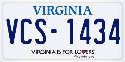 VA license plate VCS1434