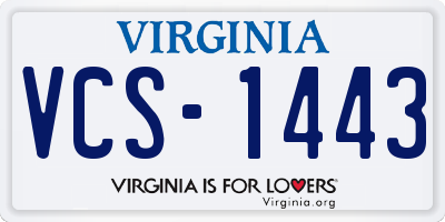 VA license plate VCS1443