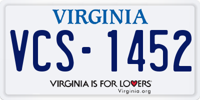VA license plate VCS1452
