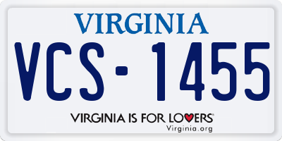 VA license plate VCS1455