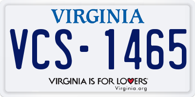 VA license plate VCS1465