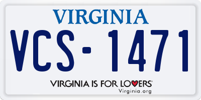VA license plate VCS1471