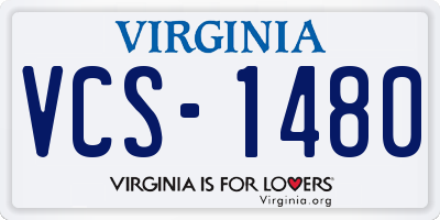 VA license plate VCS1480