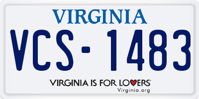 VA license plate VCS1483