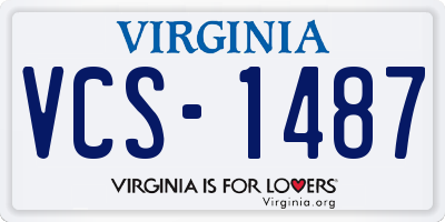 VA license plate VCS1487