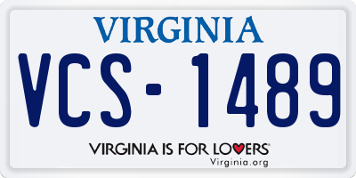 VA license plate VCS1489