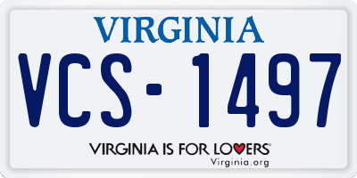 VA license plate VCS1497