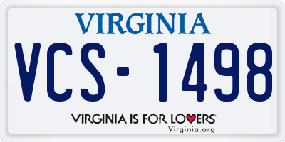VA license plate VCS1498