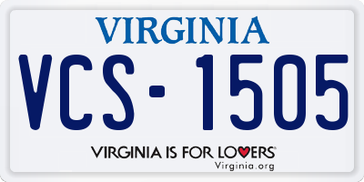 VA license plate VCS1505