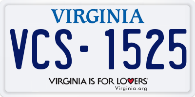 VA license plate VCS1525