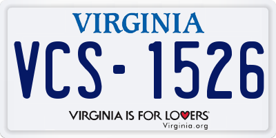 VA license plate VCS1526