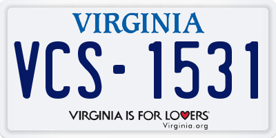 VA license plate VCS1531