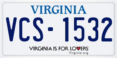 VA license plate VCS1532