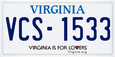 VA license plate VCS1533