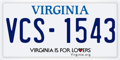 VA license plate VCS1543
