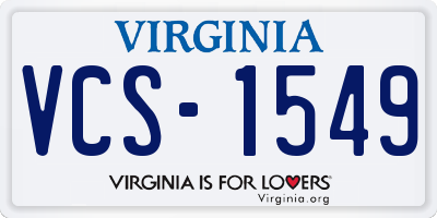 VA license plate VCS1549