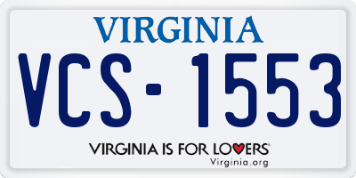 VA license plate VCS1553