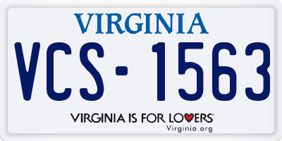 VA license plate VCS1563