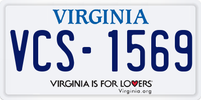 VA license plate VCS1569
