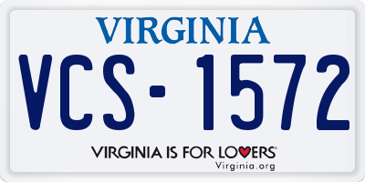 VA license plate VCS1572