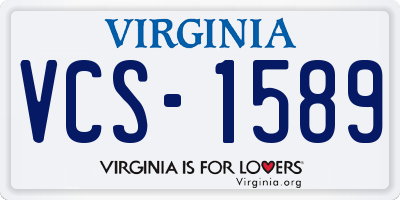 VA license plate VCS1589