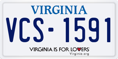 VA license plate VCS1591