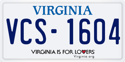 VA license plate VCS1604
