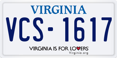 VA license plate VCS1617