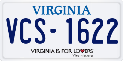 VA license plate VCS1622