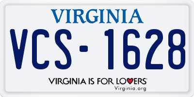VA license plate VCS1628