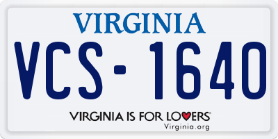 VA license plate VCS1640