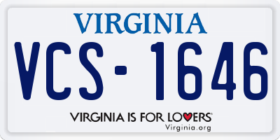 VA license plate VCS1646