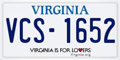 VA license plate VCS1652