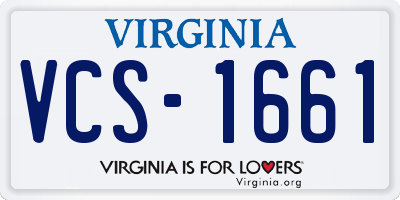 VA license plate VCS1661