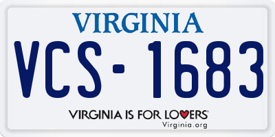 VA license plate VCS1683