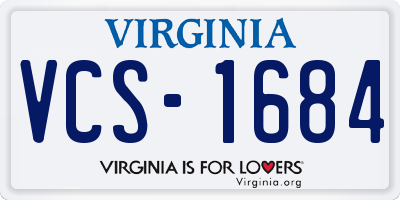 VA license plate VCS1684
