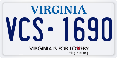 VA license plate VCS1690