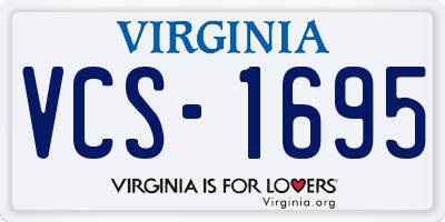 VA license plate VCS1695