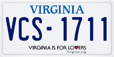 VA license plate VCS1711