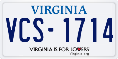 VA license plate VCS1714