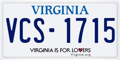 VA license plate VCS1715