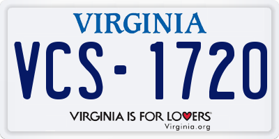 VA license plate VCS1720