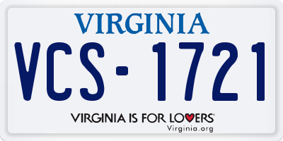 VA license plate VCS1721