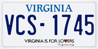 VA license plate VCS1745