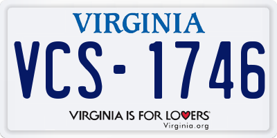 VA license plate VCS1746