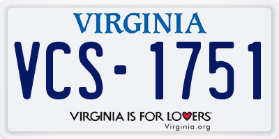 VA license plate VCS1751