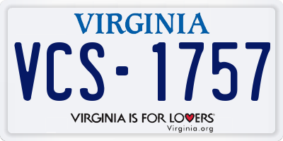 VA license plate VCS1757